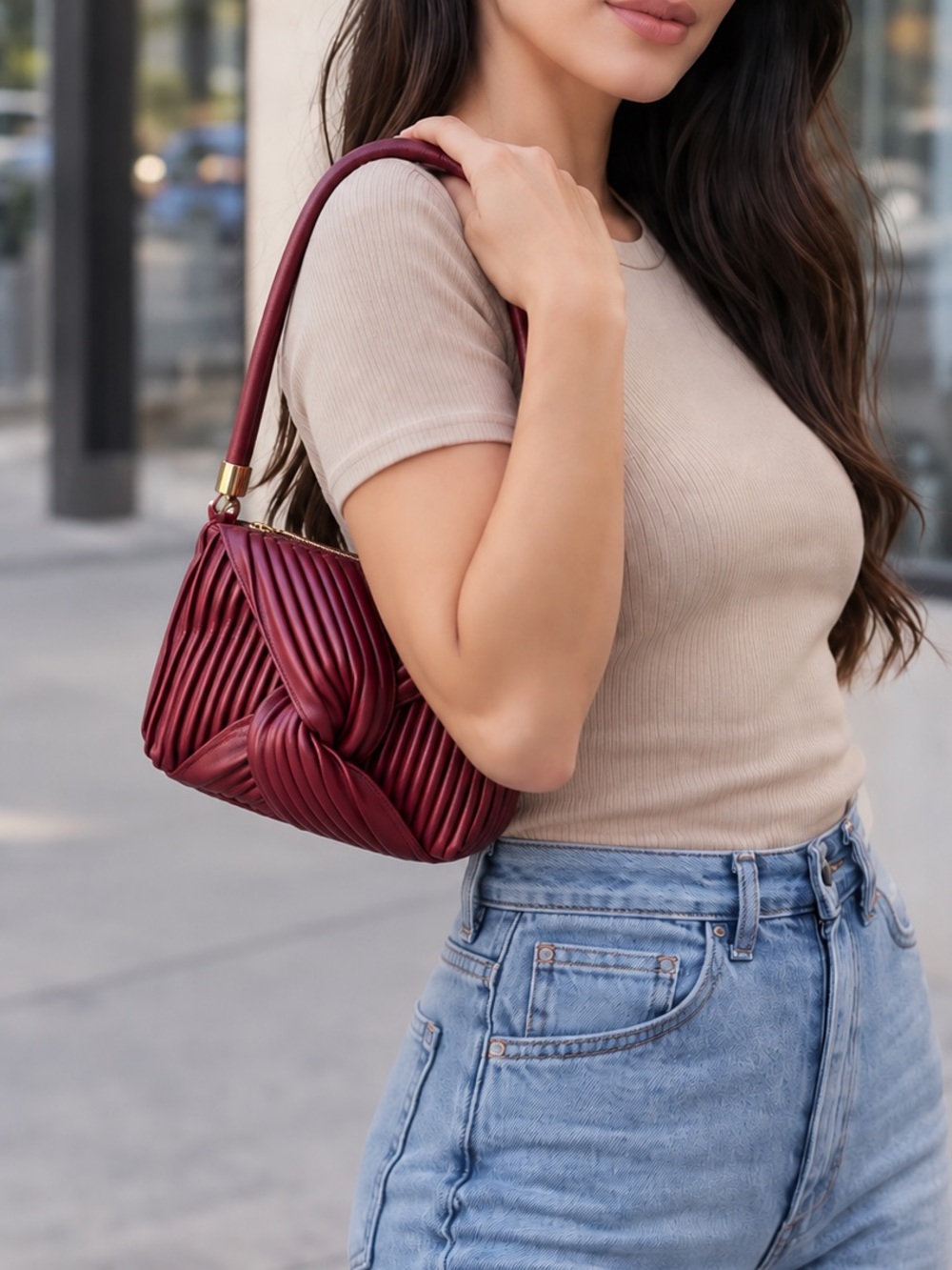 Jason Wu Pleated Knot Box Handle Bag – NWT